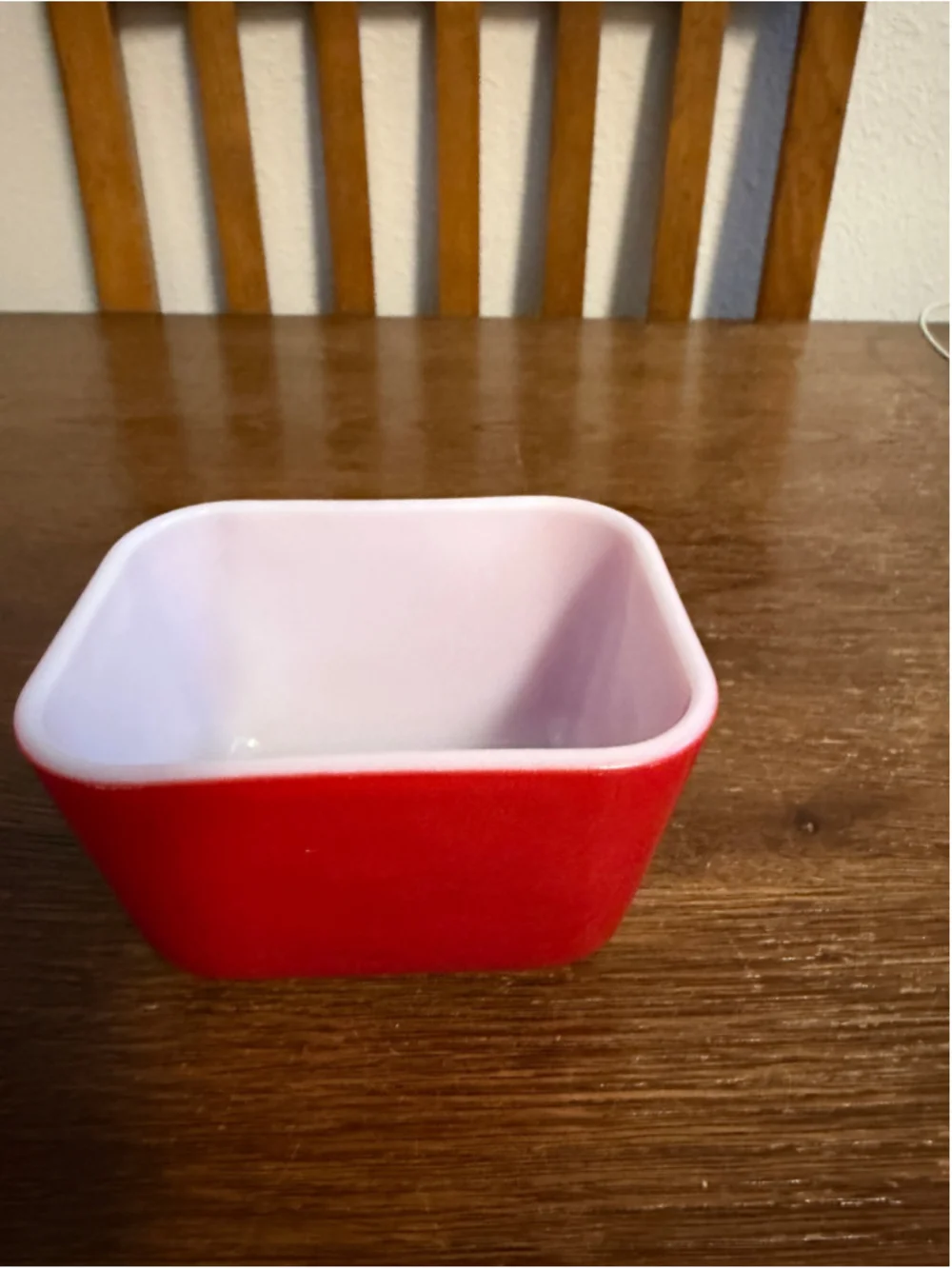 Vintage Pyrex 501 Primary Red Refrigerator Dish Milk Glass Baking Dish USA
